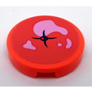 LEGO Coral Tile 2 x 2 Round with Coral Coussin with Bright Pink Pattern Sticker with Bottom Stud Holder (14769)