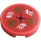 LEGO Coral Tile 2 x 2 Round with Seat Cushion, Seashells Sticker with Bottom Stud Holder (14769)
