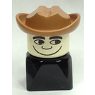 LEGO Cowboy med Fabuland Brun Hatt Duplo figur