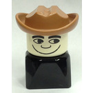 LEGO Cowboy with Fabuland Brown Hat Duplo Figure
