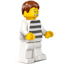 LEGO Crimineel met Grijs Striped Top en Reddish Bruin Haar Minifiguur