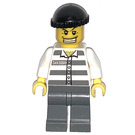 LEGO Forbryter med Striped Prison Skjorte og Svart Strikket Caps Minifigur