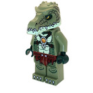 LEGO Crocodile Tribe Warrior avec Yellowish Vert Inférieur Mâchoire Minifigurine