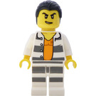 LEGO Boef in Wit met Grey Horizontaal Strepen Minifiguur