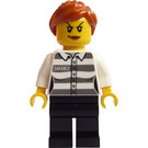 LEGO Crook with Prison Shirt and Dark Orange Hair Minifigure