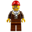 LEGO Crook with Prison Shirt under Brown Jacket Minifigure