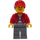 LEGO Crook with Prison Shirt under Red Jacket and Red Lipstick Minifigure