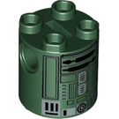 LEGO Cylinder 2 x 2 x 2 Robot Body with Christmas Astromech Tree Decoration (Undetermined) (17234)