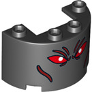 LEGO Cylinder 2 x 4 x 2 Half with Red eyes, brows and lines  (33959)