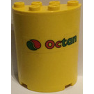 LEGO Cylinder 2 x 4 x 4 Half with 'Octan' Sticker (6218)