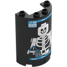 LEGO Cylinder 2 x 4 x 5 Half with White Skeleton (35312 / 116203)