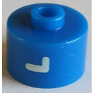 LEGO Cylinder Bead with Flat Edge with White "L"