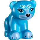 LEGO Donker Azuurblauw Bear (Sitting) met Wit Swirl Patroon en Blauw Ogen (31775)