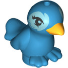 LEGO Dark Azure Vogel mit Feet Seperate mit Gelb Schnabel und Light Blau Eye Patch (29118)