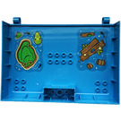 LEGO Azur foncé Book Demi avec Hinges et Compartment avec Barrels, Wood, Poisson, Crocodile, Island Autocollant (80909)