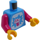 LEGO Mörk Azure Boy med Pinguin Hjälm Minifigur Kropp (973 / 76382)