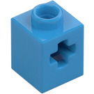 LEGO Donker azuurblauw Steen 1 x 1 met As gat (73230)