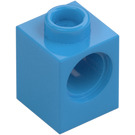 LEGO Dark Azure Brick 1 x 1 with Hole (6541)