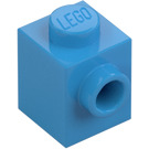 LEGO Mørk asurblå Kloss 1 x 1 med Knott på En Side (87087)