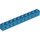 LEGO Dark Azure Backstein 1 x 10 mit Löcher (2730)
