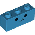 LEGO Dark Azure Brick 1 x 3 with Face (3622 / 38939)