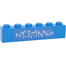 LEGO Donker Azuurblauw Steen 1 x 6 met Wit 'LIANN' Sticker (3009)