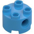 LEGO Dark Azure Brick 2 x 2 Round with Holes (17485 / 79566)