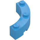 LEGO Dark Azure Brick 4 x 4 Round Corner (Wide with 3 Studs) (48092 / 72140)