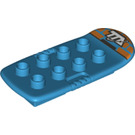 LEGO Dark Azure Duplo Surfboard 3 x 6 with 'TTA' (24181 / 24789)