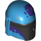 LEGO Dark Azure Helm mit Seiten Löcher mit Mandalorian Warrior Lila Splotches (66548 / 87610)