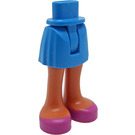 LEGO Donker azuurblauw Heup met Basic Gebogen Rok met Roze Shoes Dun scharnier (2241)