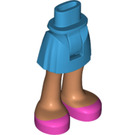 LEGO Azur foncé Hanche avec Basic Incurvé Skirt avec Pink Shoes avec charnière épaisse (35614)