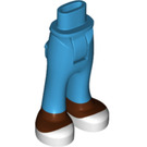 LEGO Dark Azure Hip with Pants with Reddish Brown Ankles and White Shoes (35584)