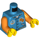 LEGO Azur foncé Minifig Torse avec Letterman Jacket avec 'SQUIDS' logo sur Retour (973 / 76382)