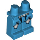 LEGO Donker Azuurblauw Minifigure Heupen en benen met Grijs en Wit Knee Pads en Riem (13086 / 13087)