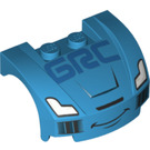 LEGO Donker Azuurblauw Mudgard Bonnet 3 x 4 x 1.3 Gebogen met 'GRC' en Smile (70162 / 98835)