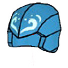 LEGO Dark Azure Ninjago Smooth Hood  with Light Aqua Swirl and Dots (2187 / 102836)