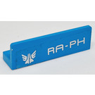 LEGO Dark Azure Panel 1 x 4 with Rounded Corners with Galaxy Squad Logo and 'RA-PH' (Left) Sticker (15207)