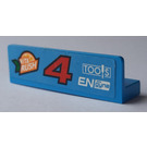 LEGO Dark Azure Panel 1 x 4 with Rounded Corners with Vita Rush, Number 4, Tools Sticker