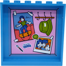 LEGO Donker Azuurblauw Paneel 1 x 6 x 5 met Coat Rack, Hoed, Photo, Brush en 'Cool' Sticker (59349)
