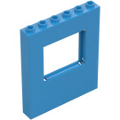 LEGO Mörk Azure Panel 1 x 6 x 6 med Fönster Skära ut (15627)