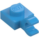 LEGO Dark Azure Plate 1 x 1 with Horizontal Clip (Thick Open 'O' Clip) (52738 / 61252)