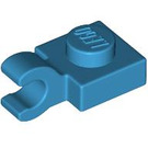 LEGO Dark Azure Plate 1 x 1 with Horizontal Clip (Thick Open 'O' Clip) (52738 / 61252)