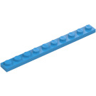 LEGO Azzurro scuro Piastra 1 x 10 (4477)