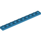 LEGO Azur foncé assiette 1 x 10 (4477)