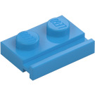 LEGO Dark Azure Plate 1 x 2 with Door Rail (32028)