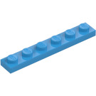 LEGO Donker azuurblauw Plaat 1 x 6 (3666)