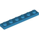 LEGO Donker Azuurblauw Plaat 1 x 6 (3666)