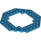 LEGO Donker Azuurblauw Plaat 10 x 10 Octagonal met Open Midden (6063 / 29159)