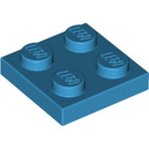 LEGO Dark Azure Platte 2 x 2 (3022 / 94148)